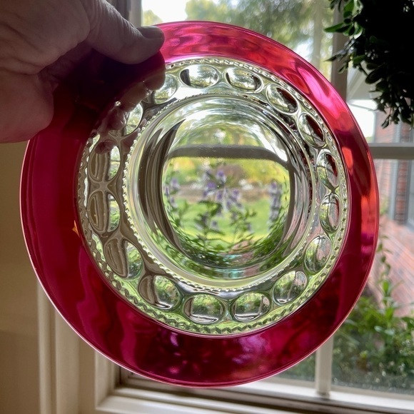 VINTAGE, KINGS CROWN, 8 1/4” SALAD PLATE. THUMBPRINT PATTERN. - Picture 4 of 5